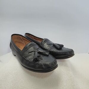 Brass Boot Mens Size 10 Leather Black Tassel Slip On Dress Shoes Made In Spain